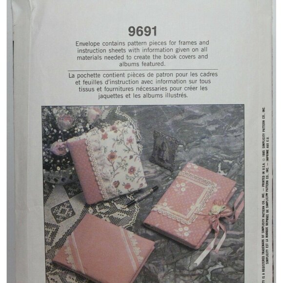 Simplicity 9691 Craft Pattern Book Covers Albums Lace & Ribbon Embellishments - Picture 3 of 3